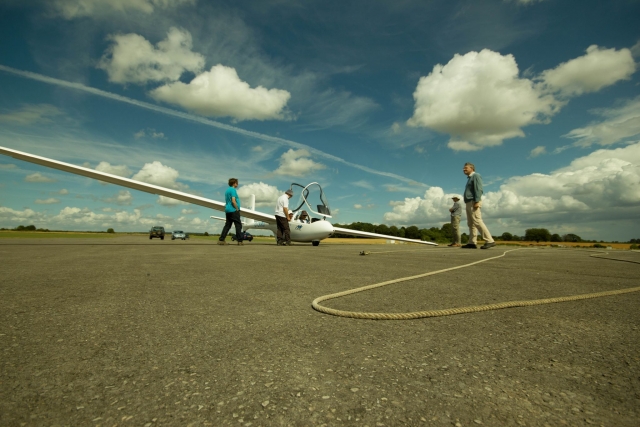 Preparando todo en Cotswold Gliding Club 