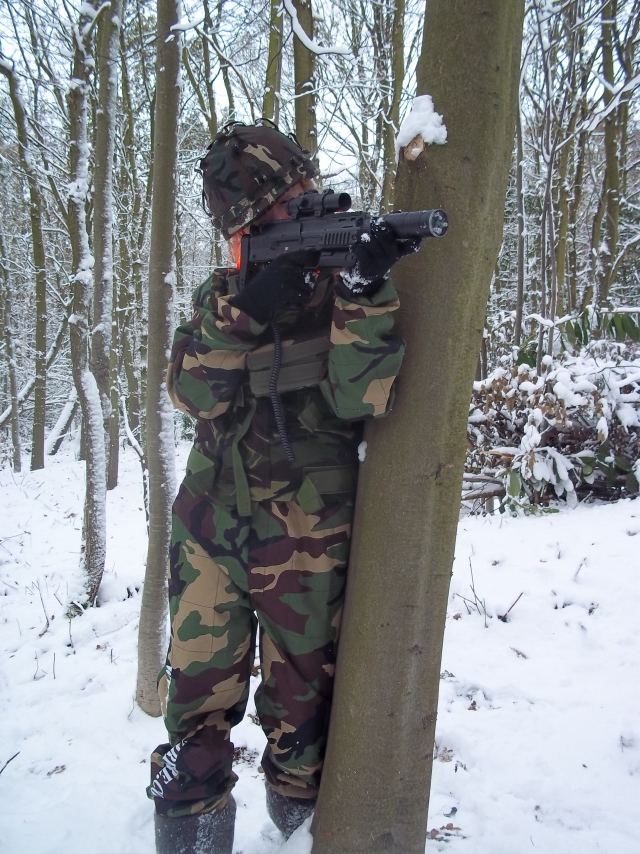 Acción láser en la nieve 