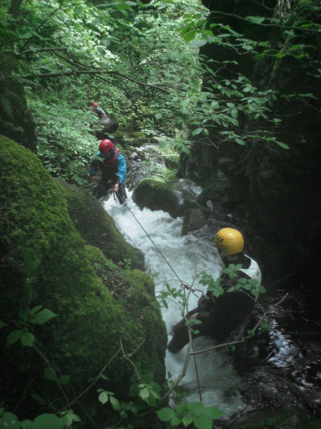  Rappel apilado Mill Glen Ochil hills 