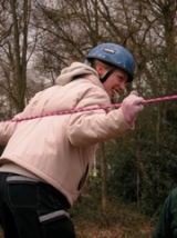 divirtiéndose en las cuerdas 