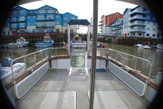 Vista desde la cabina al Dive Hoist 