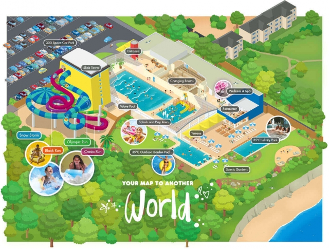  ¡EL MAPA DEL Parque Acuático Alpamare Scarborough!