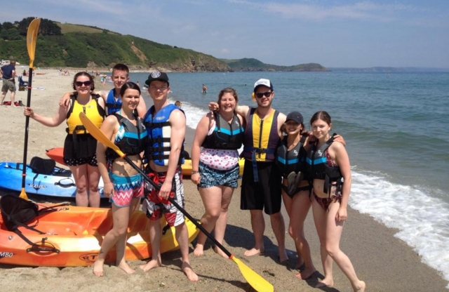 Compartir momentos de kayak