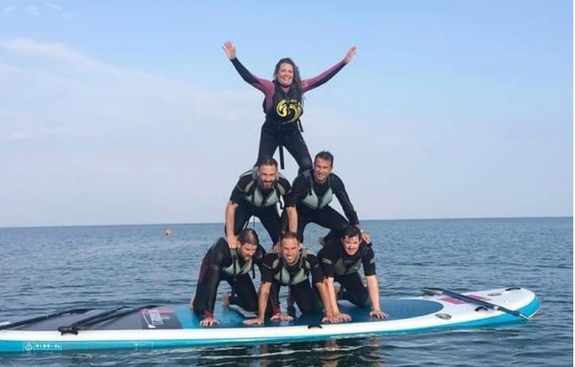  SUP con amigos en Pentewan 