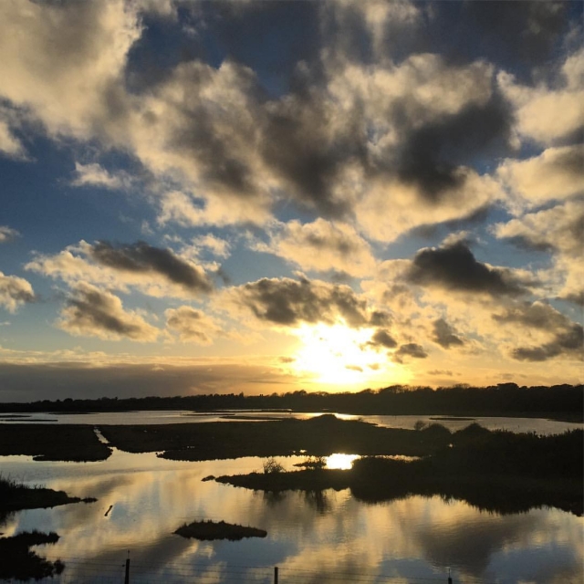 increíble puesta de sol 