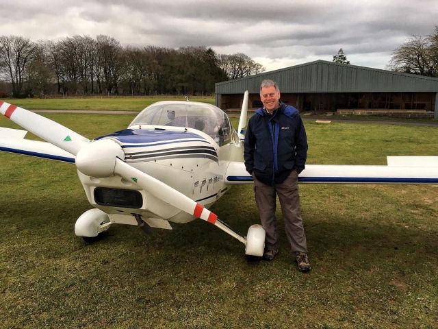 Posando con el planeador