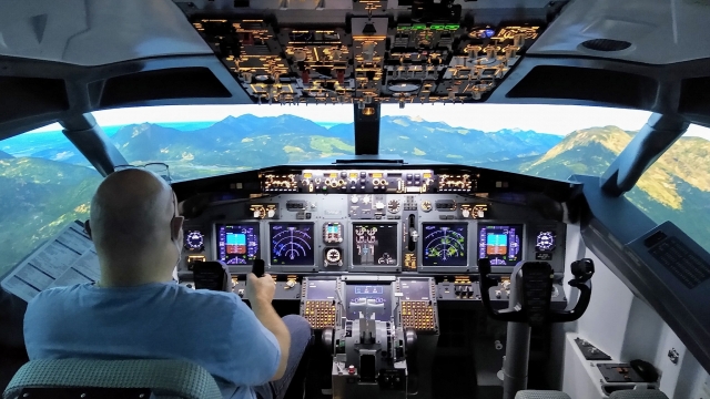  Volando un avión simulador