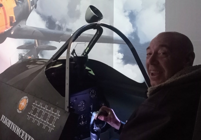  En el simulador de vuelo