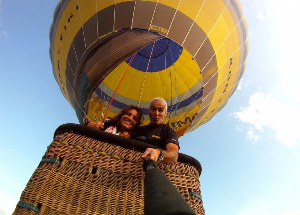 Foto selfie en el globo Foto selfie en el globo