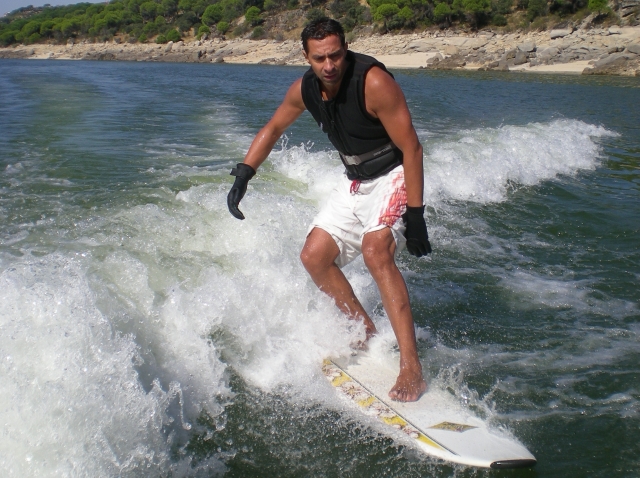 Sesión de wakeboard