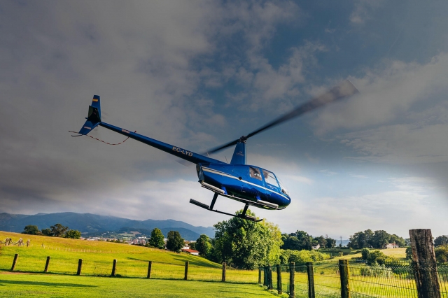Aterrizando en helicóptero en San Sebastián 