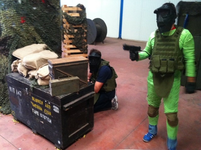 Con el equipo de gotcha