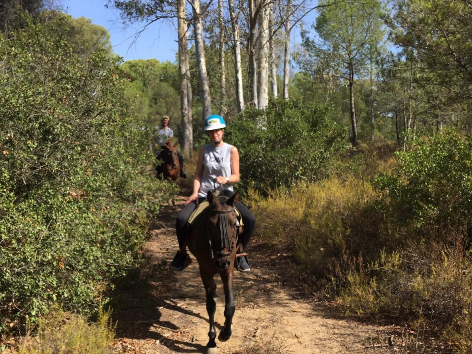 Haciendo una excursión a caballo Haciendo una excursión a caballo