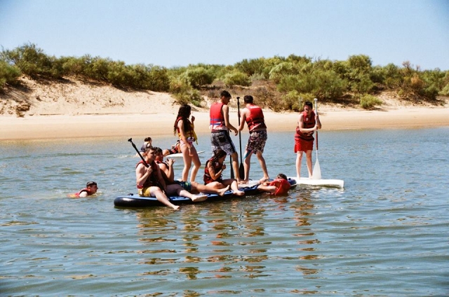 Alumnos de paddle board