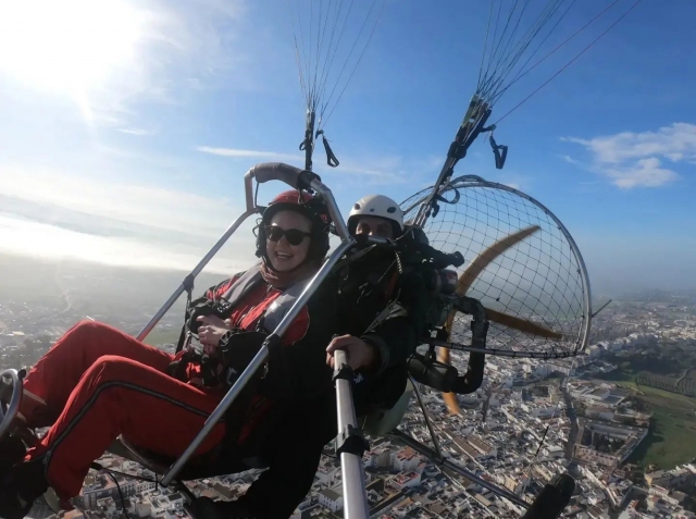 En el paratrike duranle el vuelo