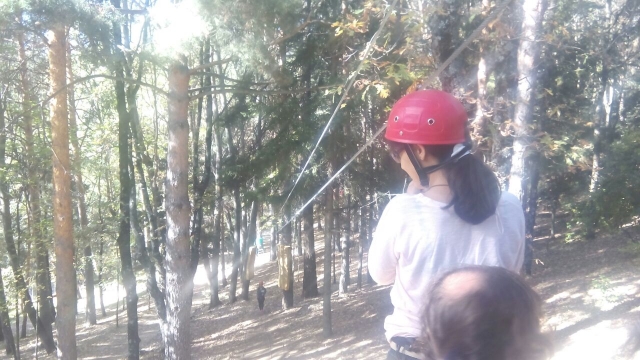 En la tirolesa