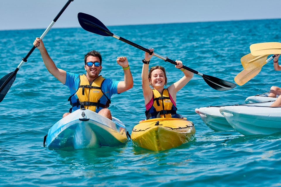 Excursión en kayak familiar Playa Tamarit