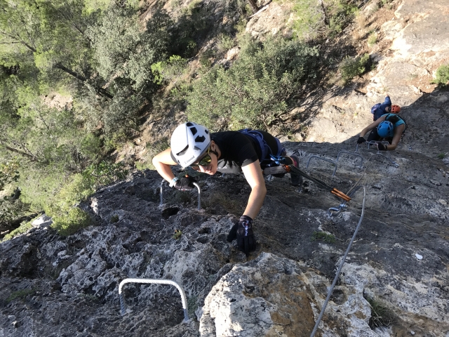 Escalera en via ferrata