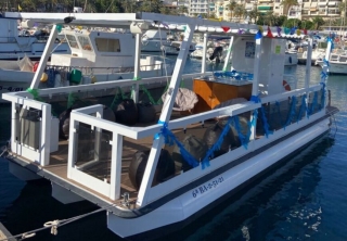 Renta de barco con patrón + cava, Benidorm 2h