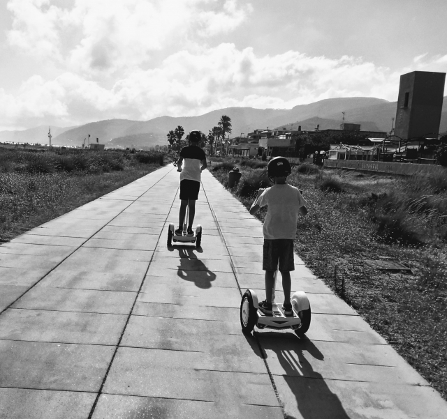 Subiendo en segway