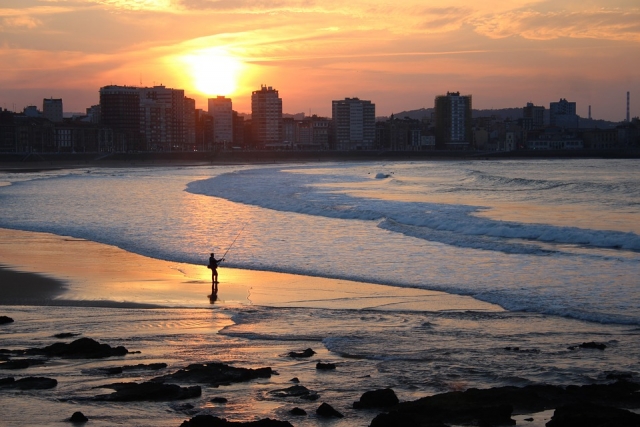 Gijon al atardecer