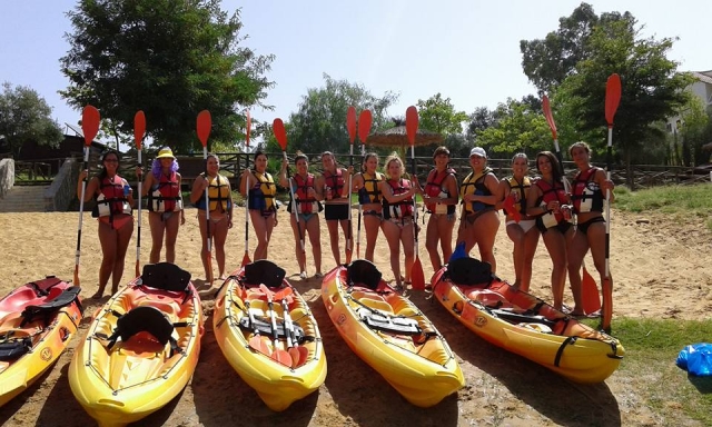 Con los kayaks