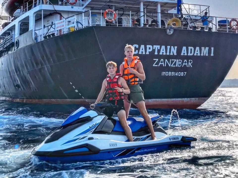 En la moto de agua