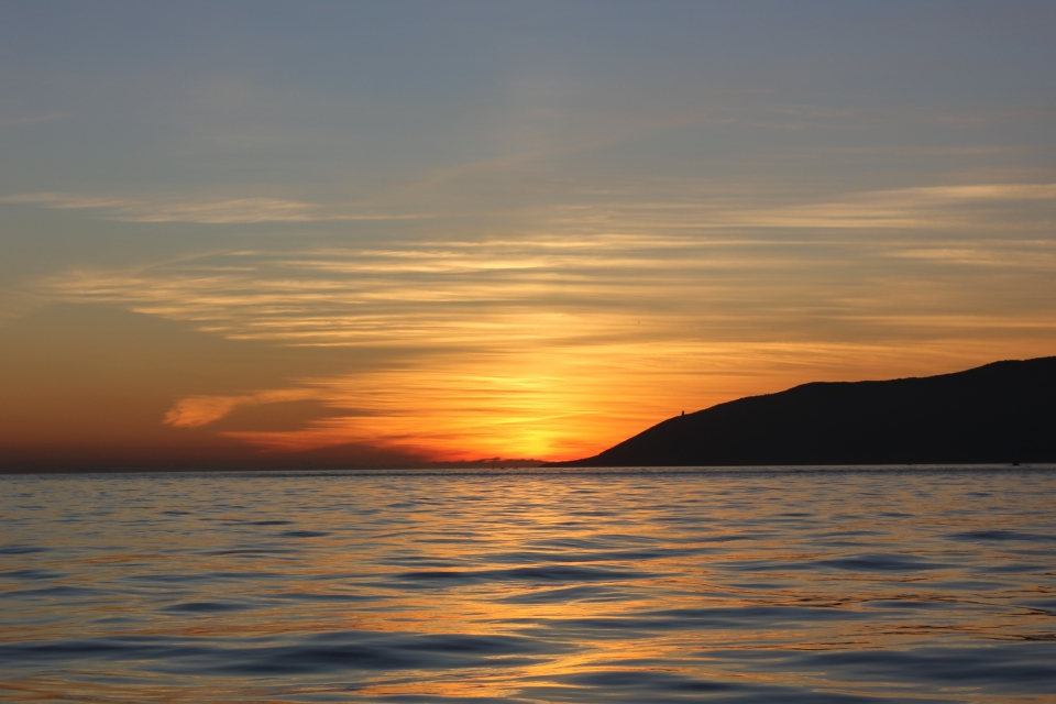 Atardecer desde el mar