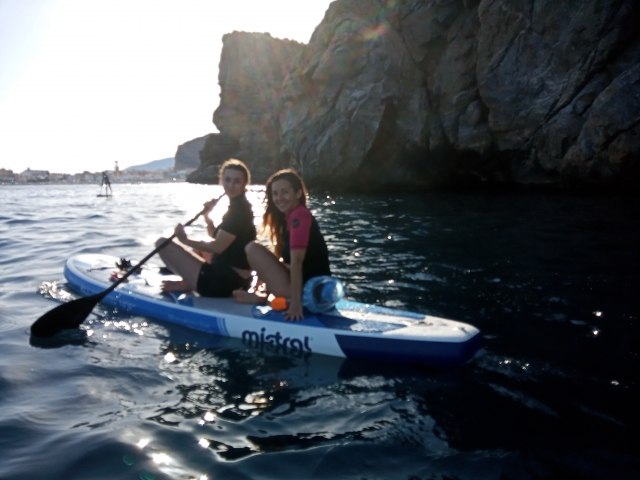 Practicando paddle board 