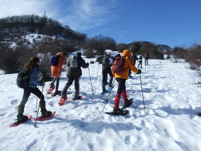  En grupo para raquetas de nieve 