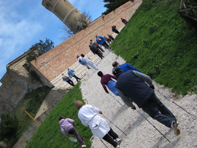  Nordic Walking en el parque de la ciudad 
