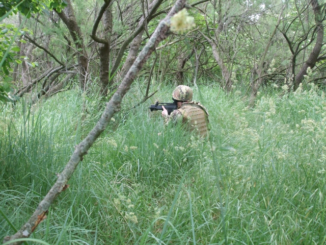  Apunta desde escondido 