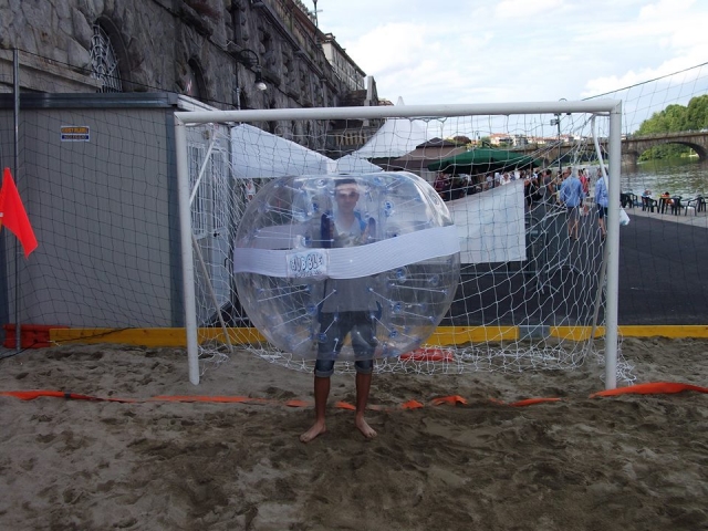  Bubble football on the sand 