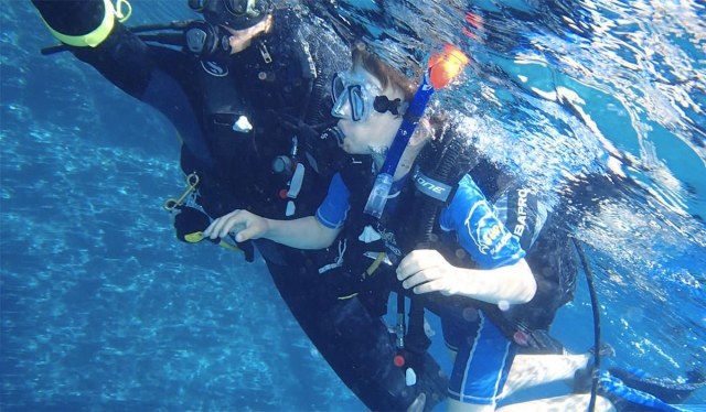  bubblemaker con instructor de padi 