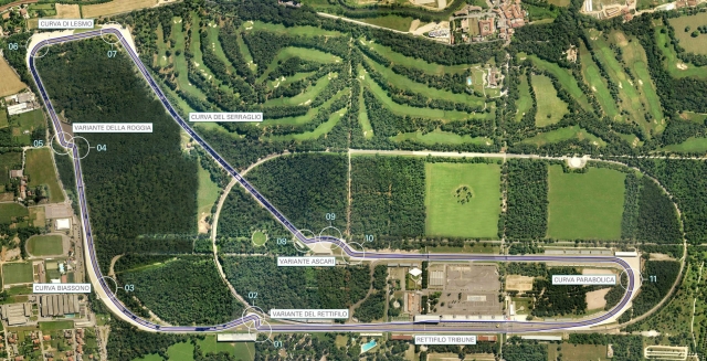  La pista de carreras de monza vista desde arriba 