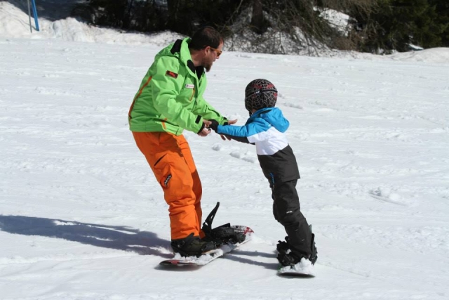 Enfoque de snowboard 