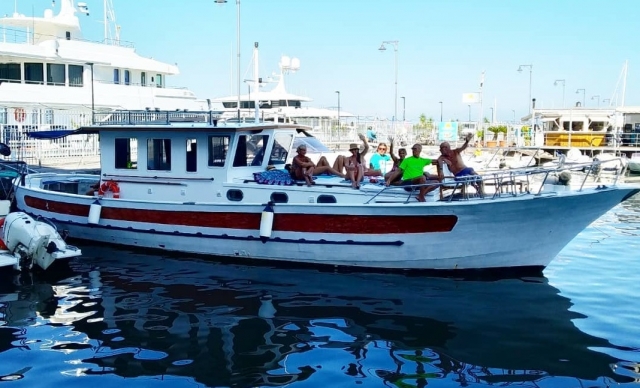  celebrando en el mar 