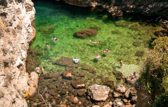 baño en la alberca natural 