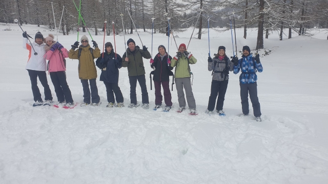  Con raquetas de nieve en Aosta 