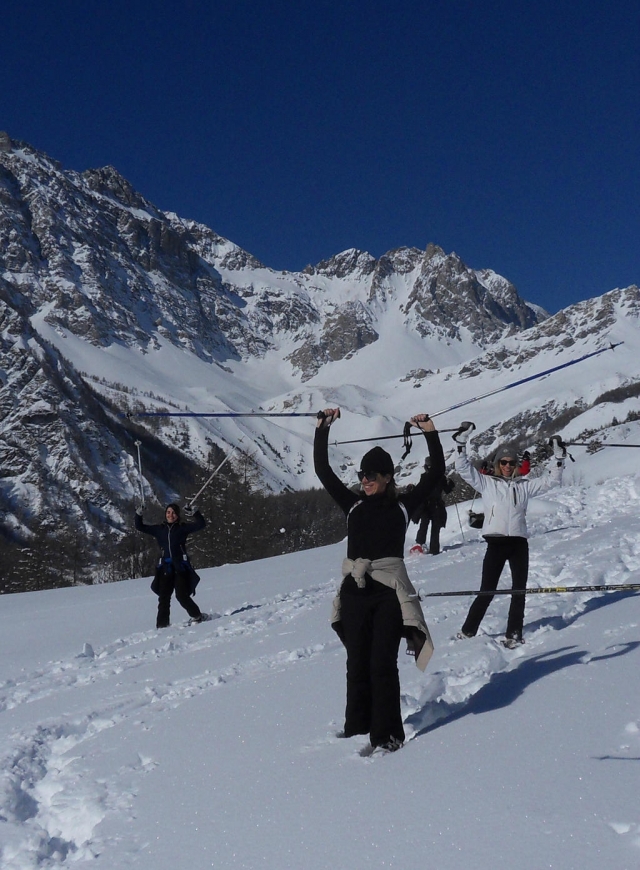  con raquetas de nieve!!! 
