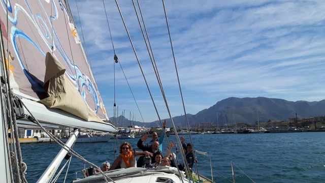 Un hermoso día en un barco