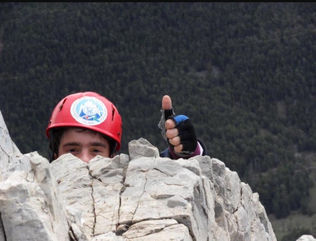  chicos en la vía ferrata