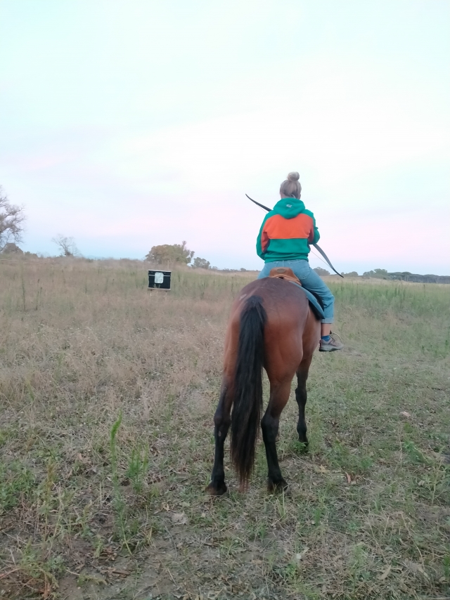 En la silla practicando 