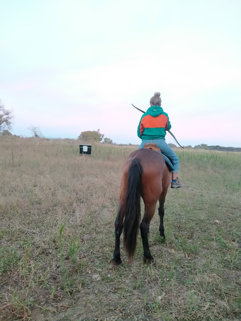 En la silla practicando 