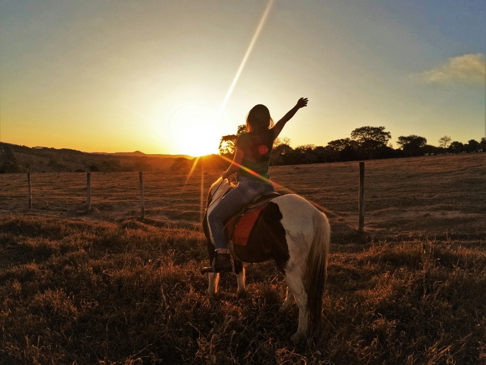  Pbaños a caballo al atardecer