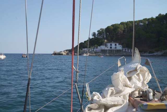 en un barco en el mar de Calabria 