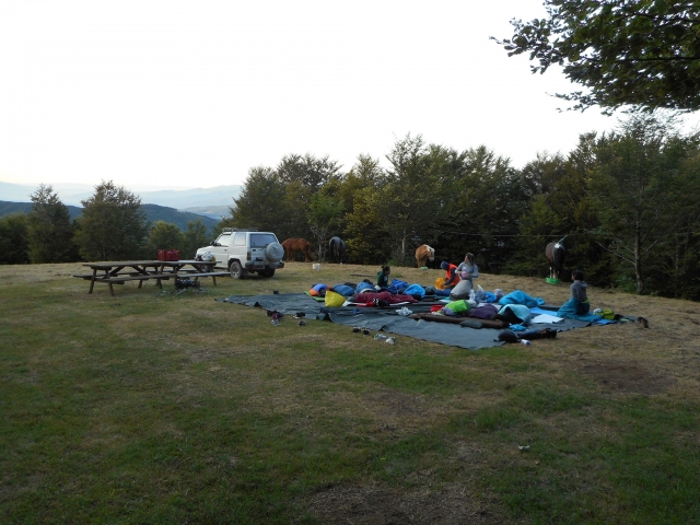 Amanecer en el vivac, a 1200 m. 