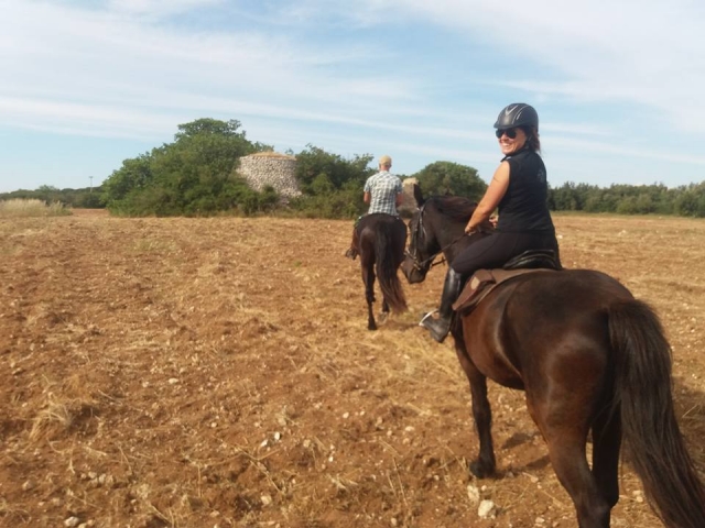 A caballo en la naturaleza de Lecce 