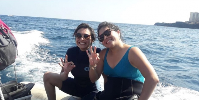  En el barco antes de hacer snorkel 