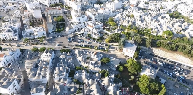 vista aérea de Alberobello 